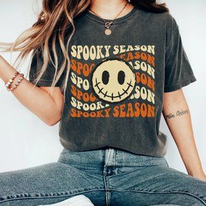 Spooky Season Halloween T-Shirts, Retro Halloween Women Family Shirts